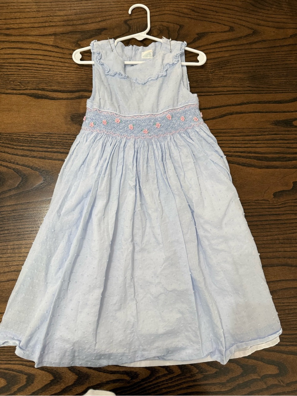 Edgehill Light Blue Smocked Floral Waist Girls' Dress